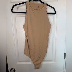 Free People Tan Sleeveless Bodysuit